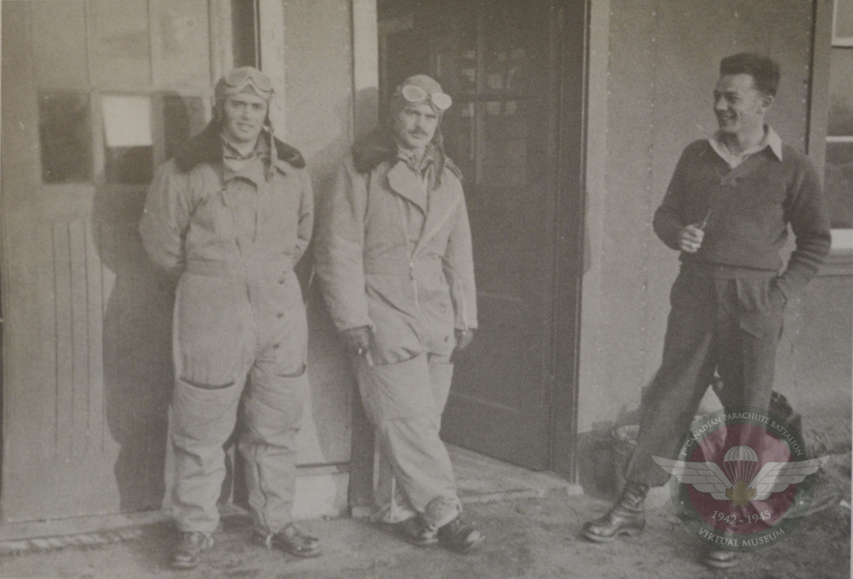 CSM Clifton Major Fauquier Sgt Chapman At The Packing Hanger  Shilo 1943 