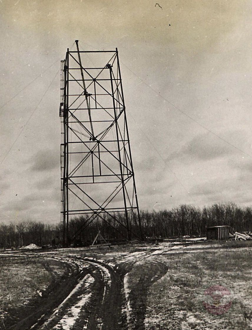 Jump Tower In Early Stages Of Construction   Shilo Manitoba
